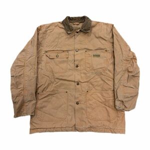 Brazos Jacket Mens Large Canvas Work Coat Hooded Corduroy Collar Lined Workwear